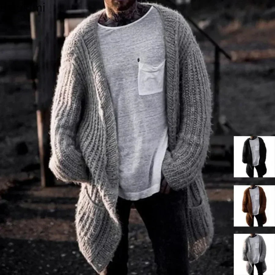 Men's Thick Warm Knitted Cardigan Sweater