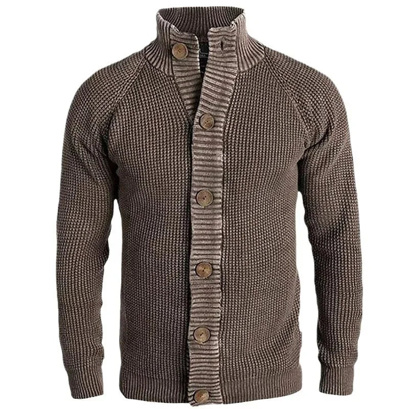 Cardigan Men Stand Collar Sweaters