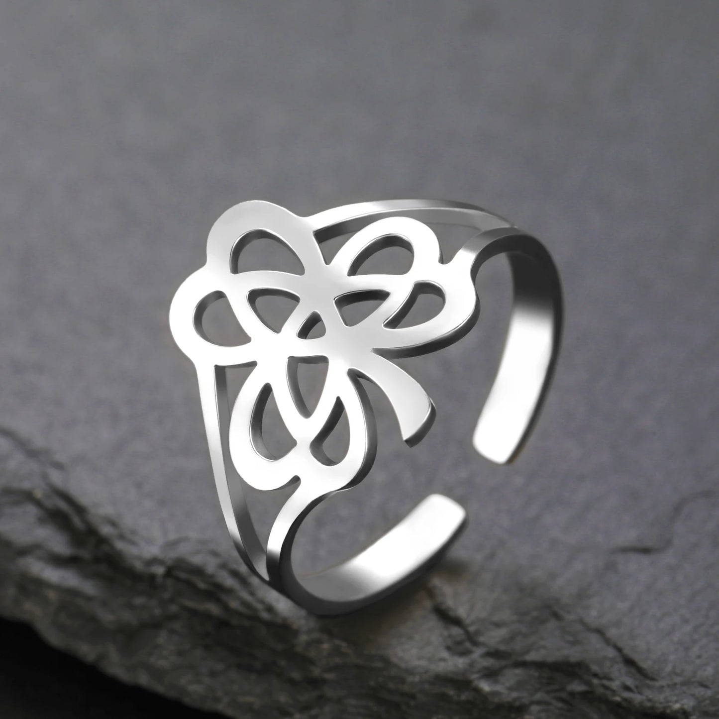 LIKGREAT Irish Knot Ring Shamrock Rings