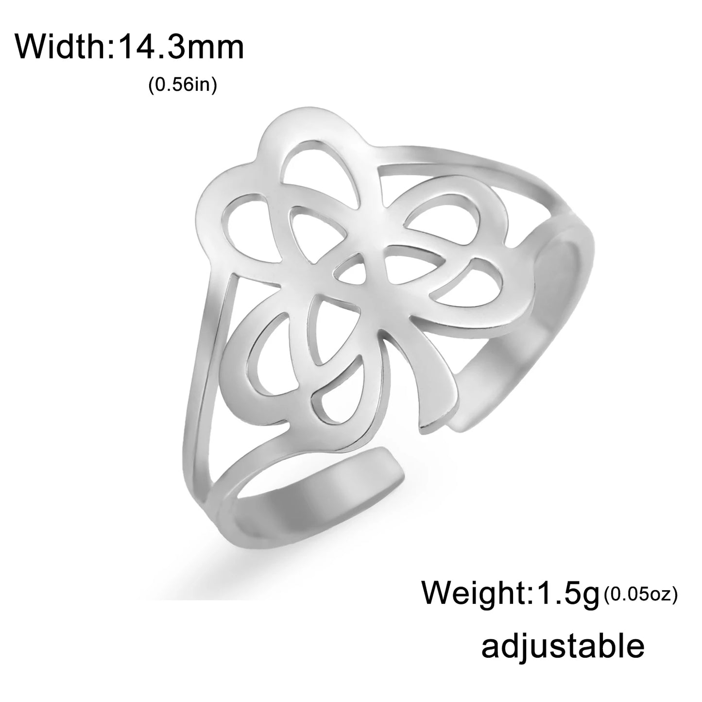LIKGREAT Irish Knot Ring Shamrock Rings