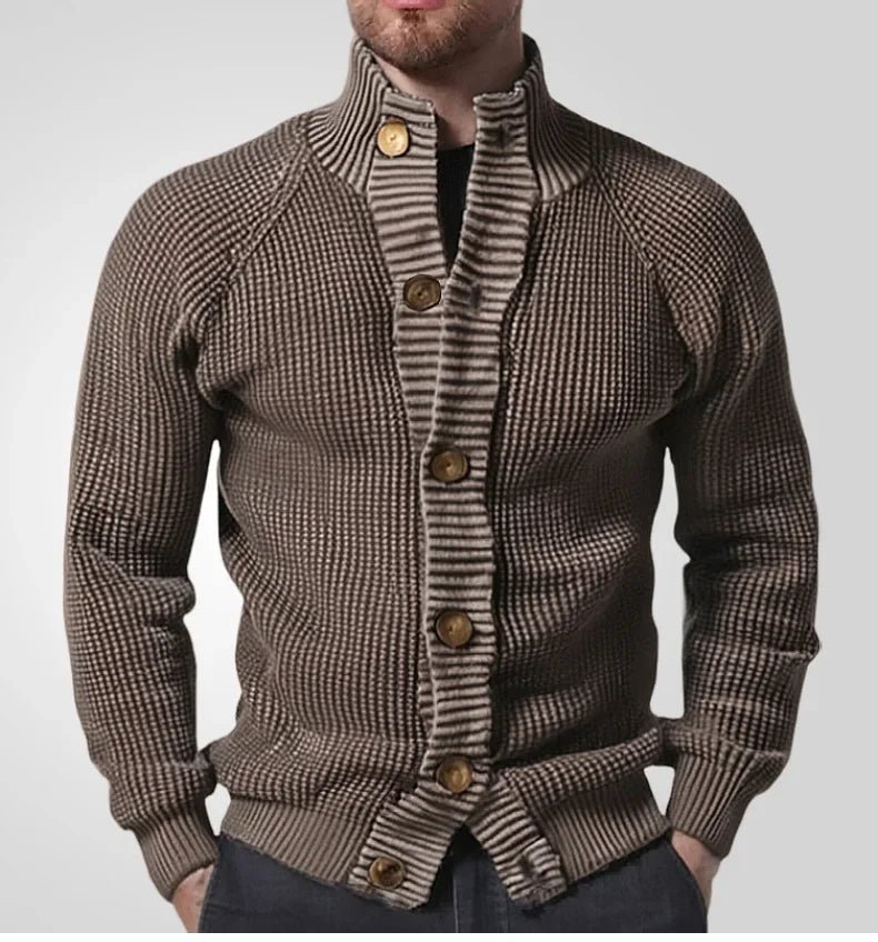 Cardigan Men Stand Collar Sweaters