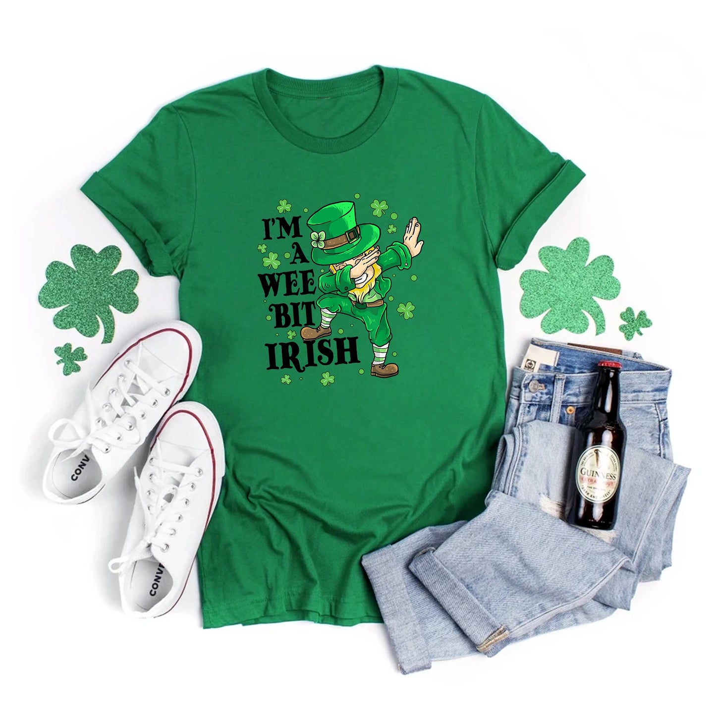Four Leaf Clover LOVE Print Women T Shirt