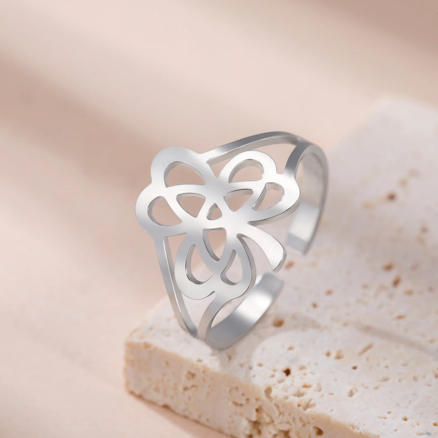 LIKGREAT Irish Knot Ring Shamrock Rings