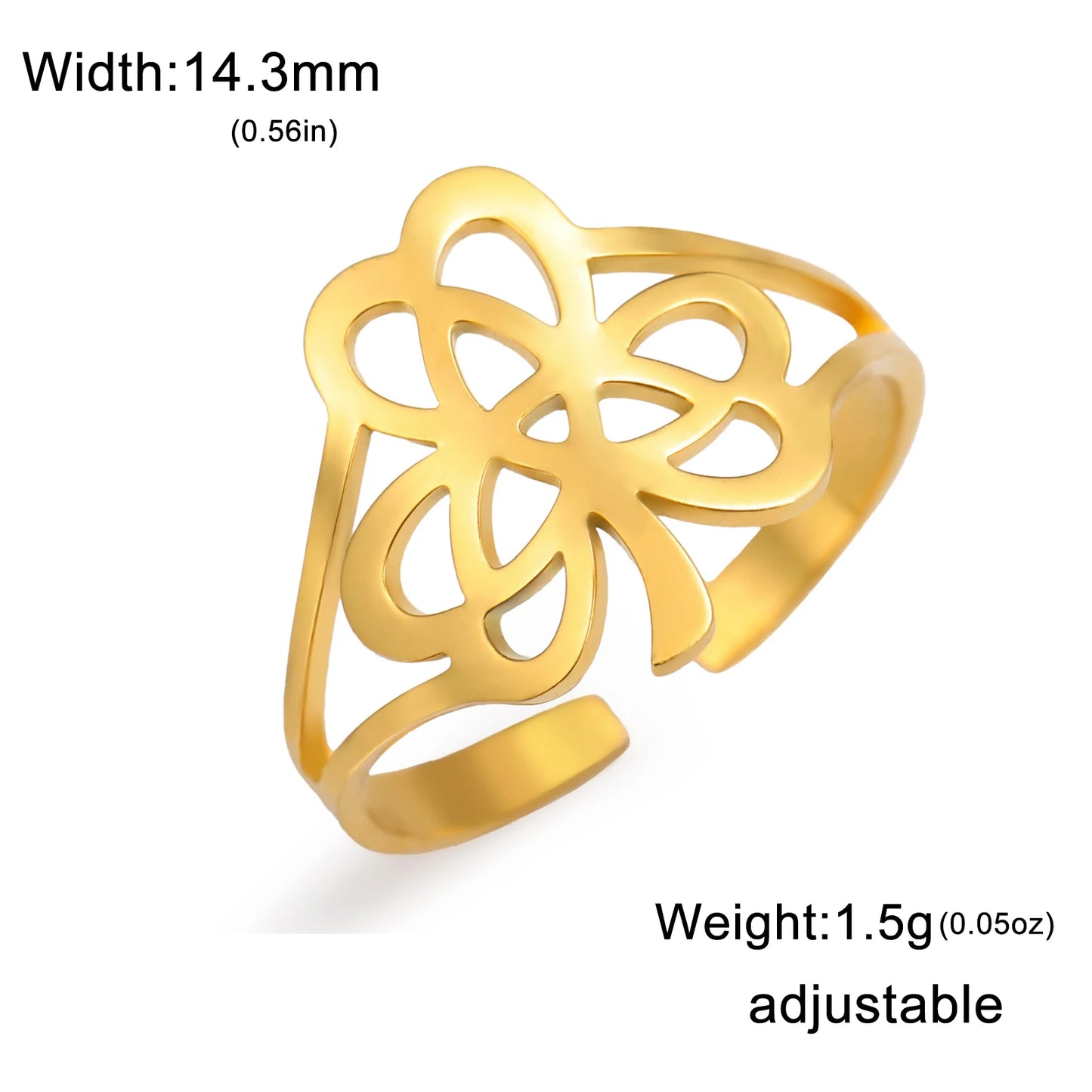 LIKGREAT Irish Knot Ring Shamrock Rings