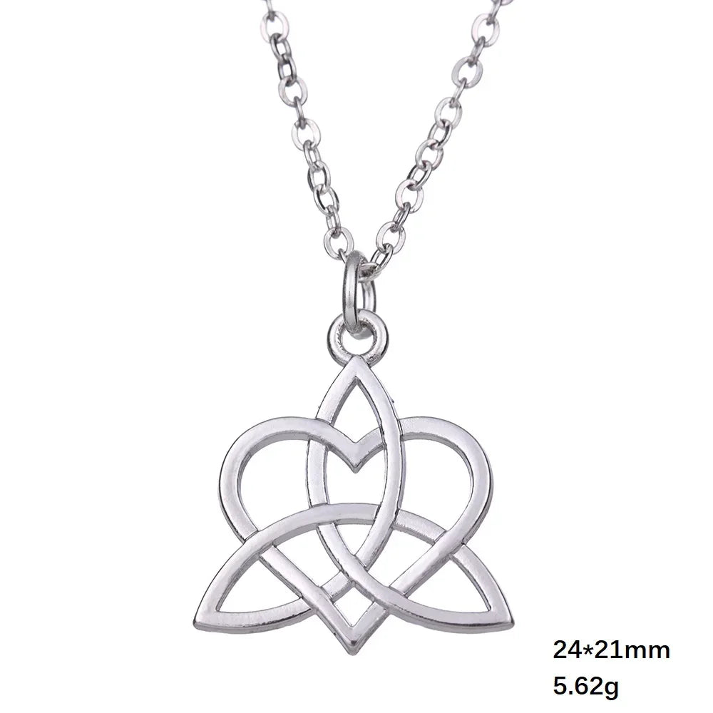Viking Celtic Love Knot Geometric Pendant Necklace