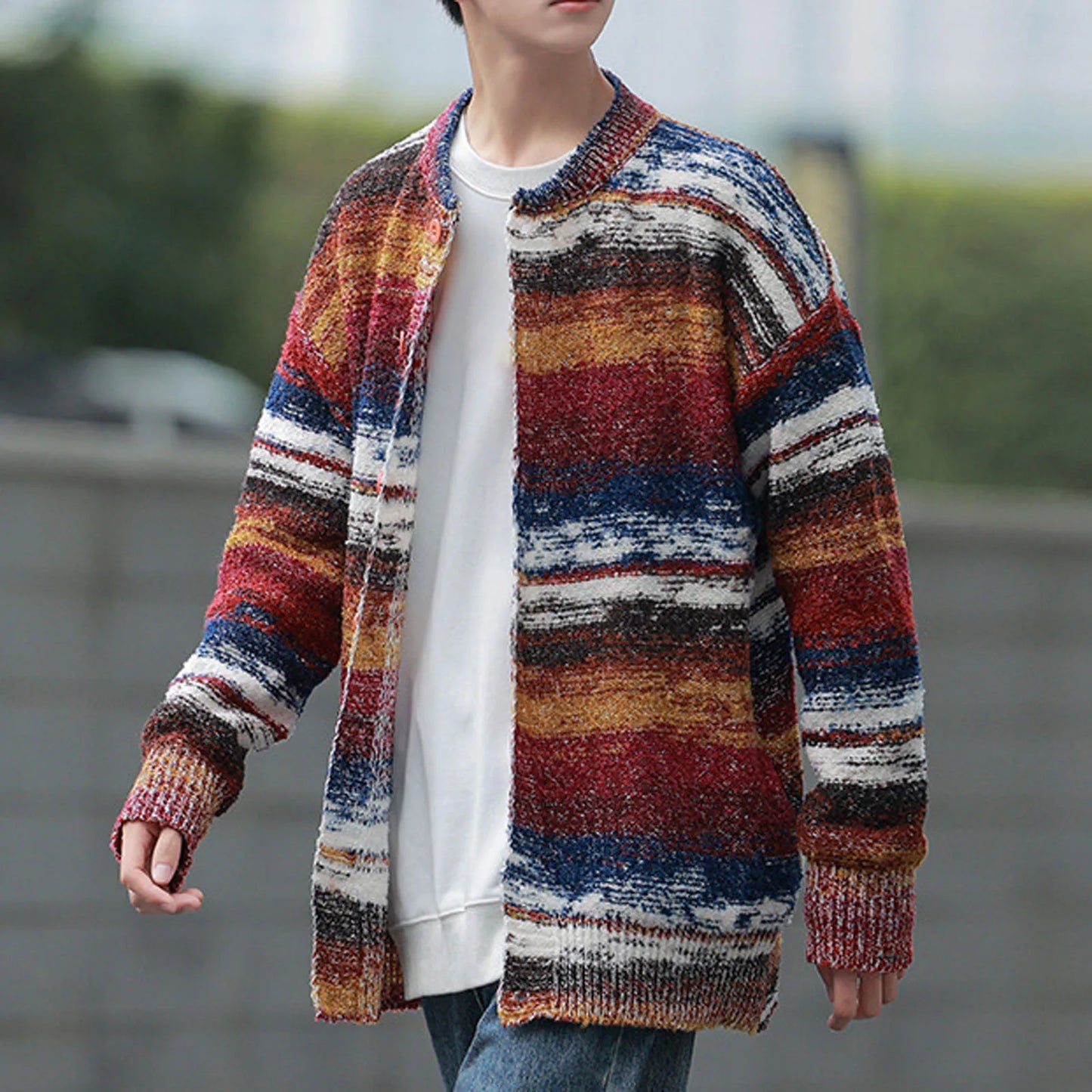 Autumn Men's Loose Fit Knitted Cardigan