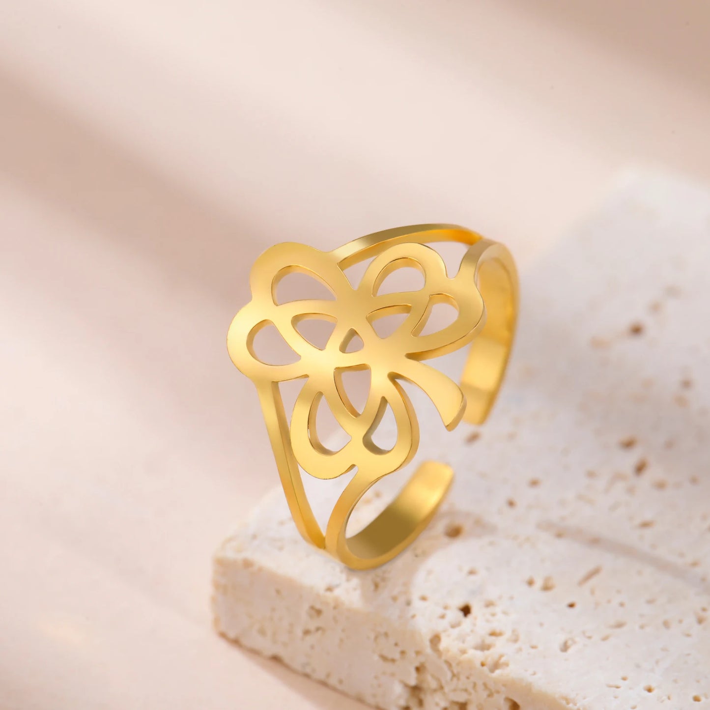 LIKGREAT Irish Knot Ring Shamrock Rings
