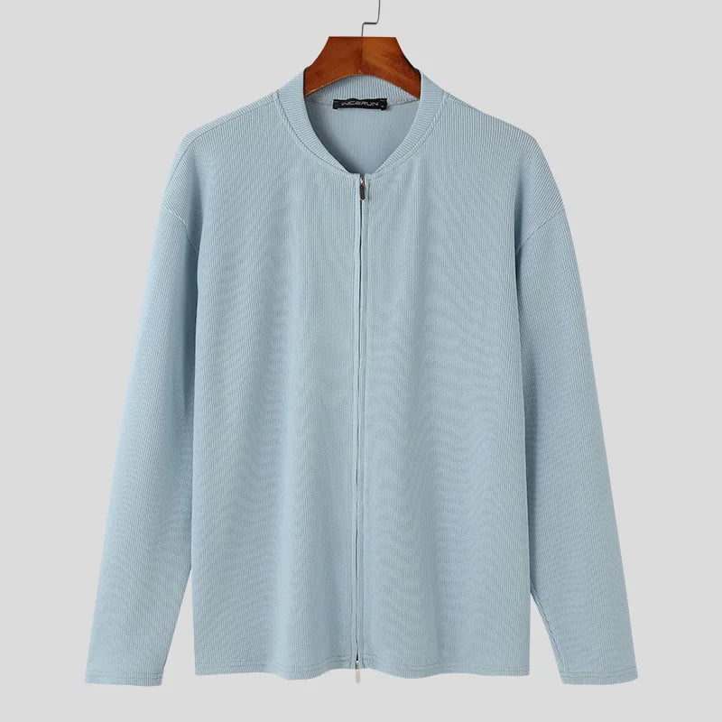 Casual New Men Texture Cardigan Sweater
