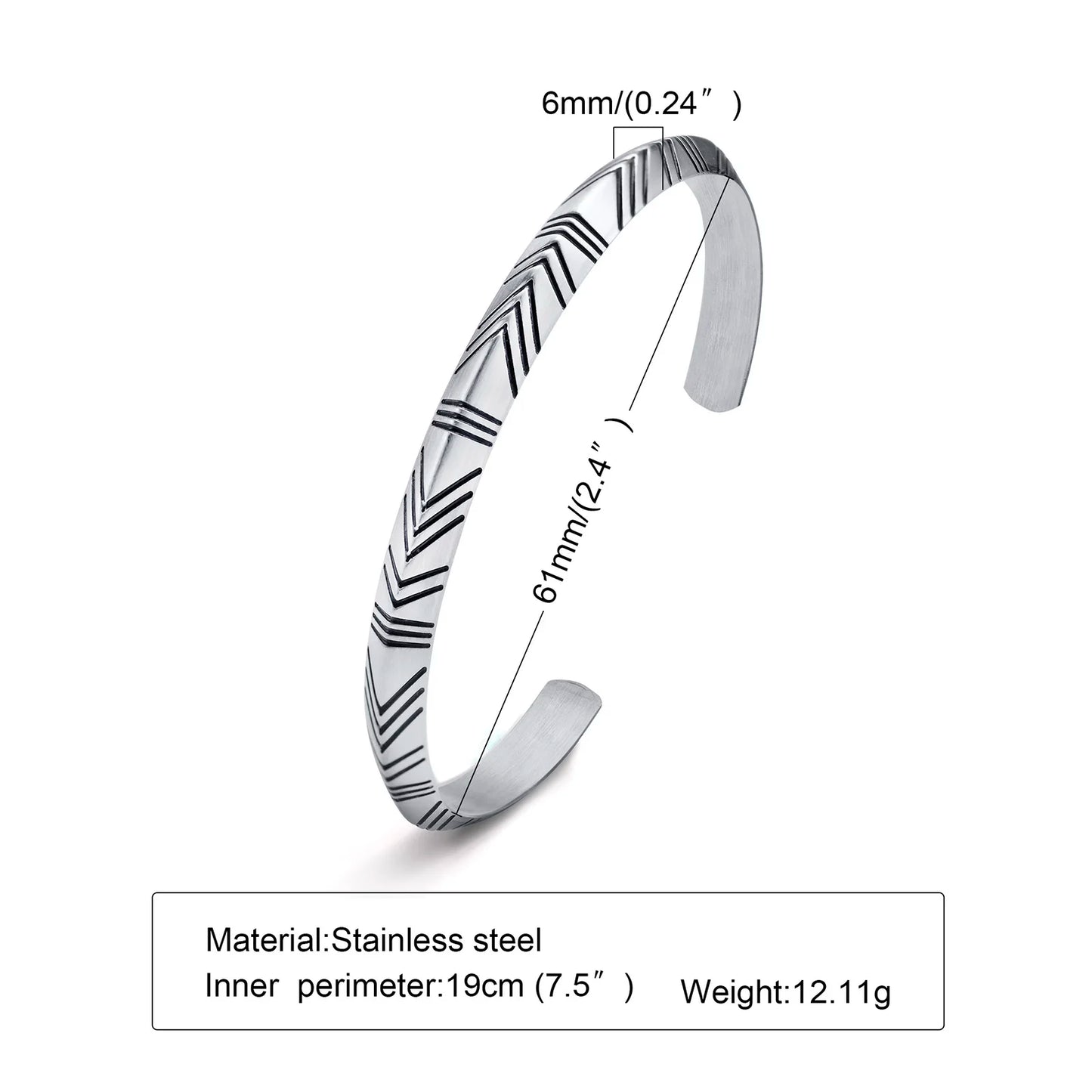 Viking Tribal Arrow Cuff Classic Norse Bracelet
