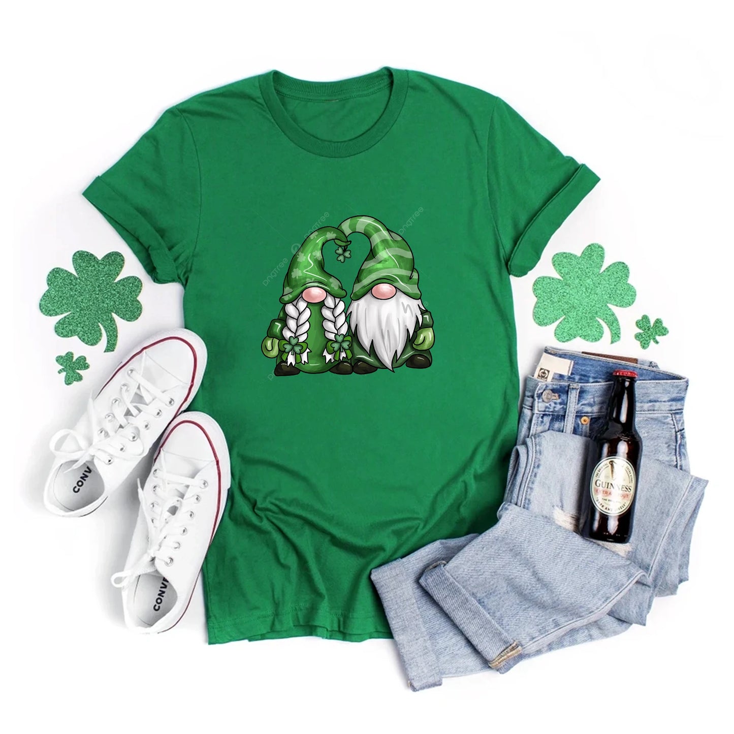 Four Leaf Clover LOVE Print Women T Shirt
