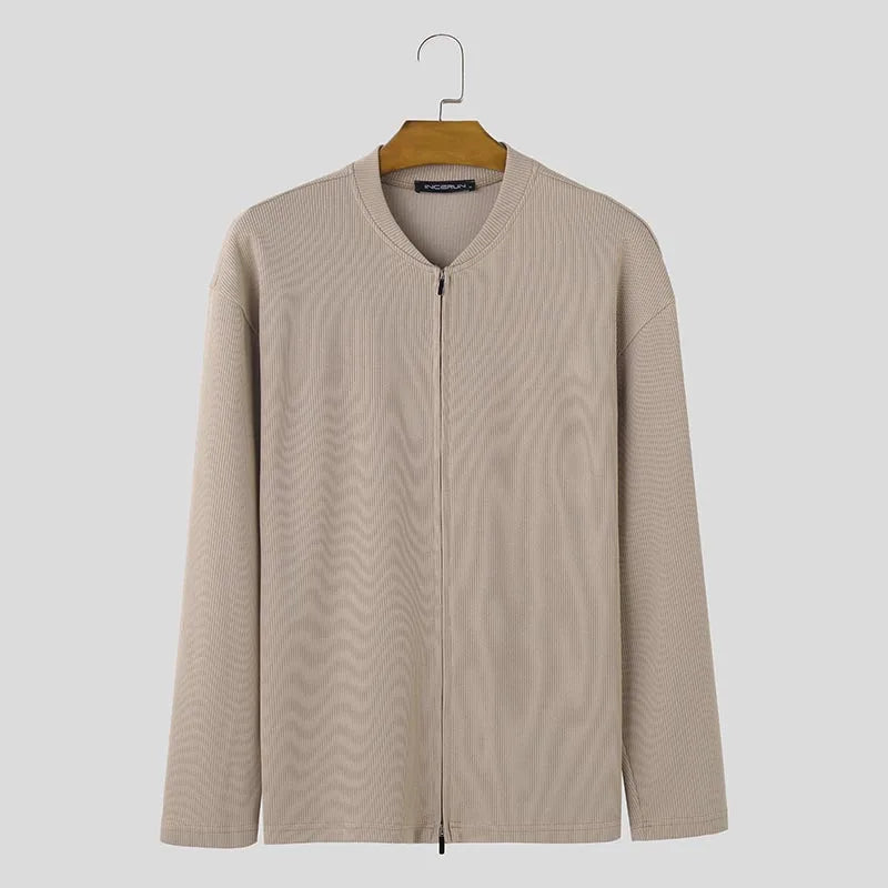 Casual New Men Texture Cardigan Sweater
