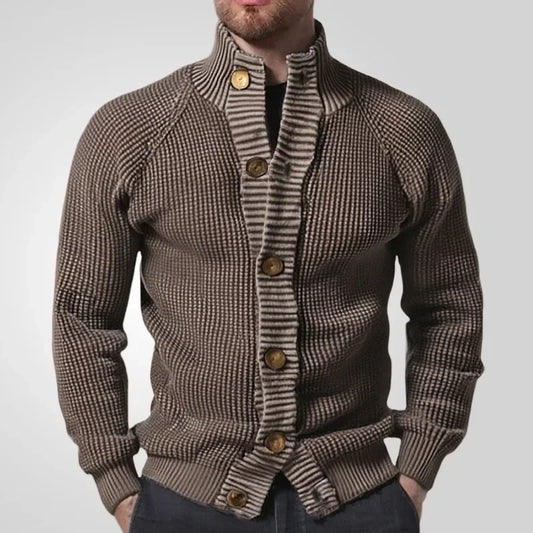 Cardigan Men Stand Collar Sweaters