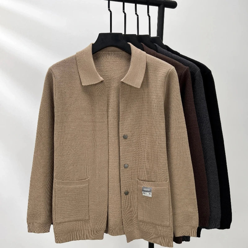 High End Casual Solid Color Knitted Coat