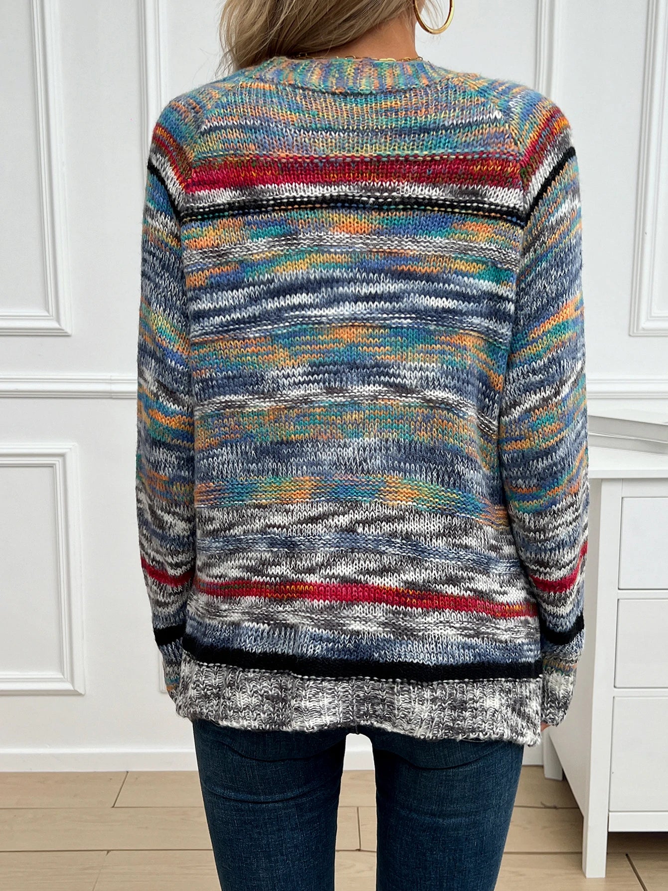 Vintage Rainbow Color Blocking Sweater