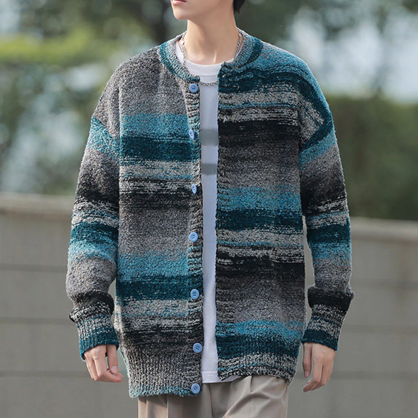 Autumn Men's Loose Fit Knitted Cardigan