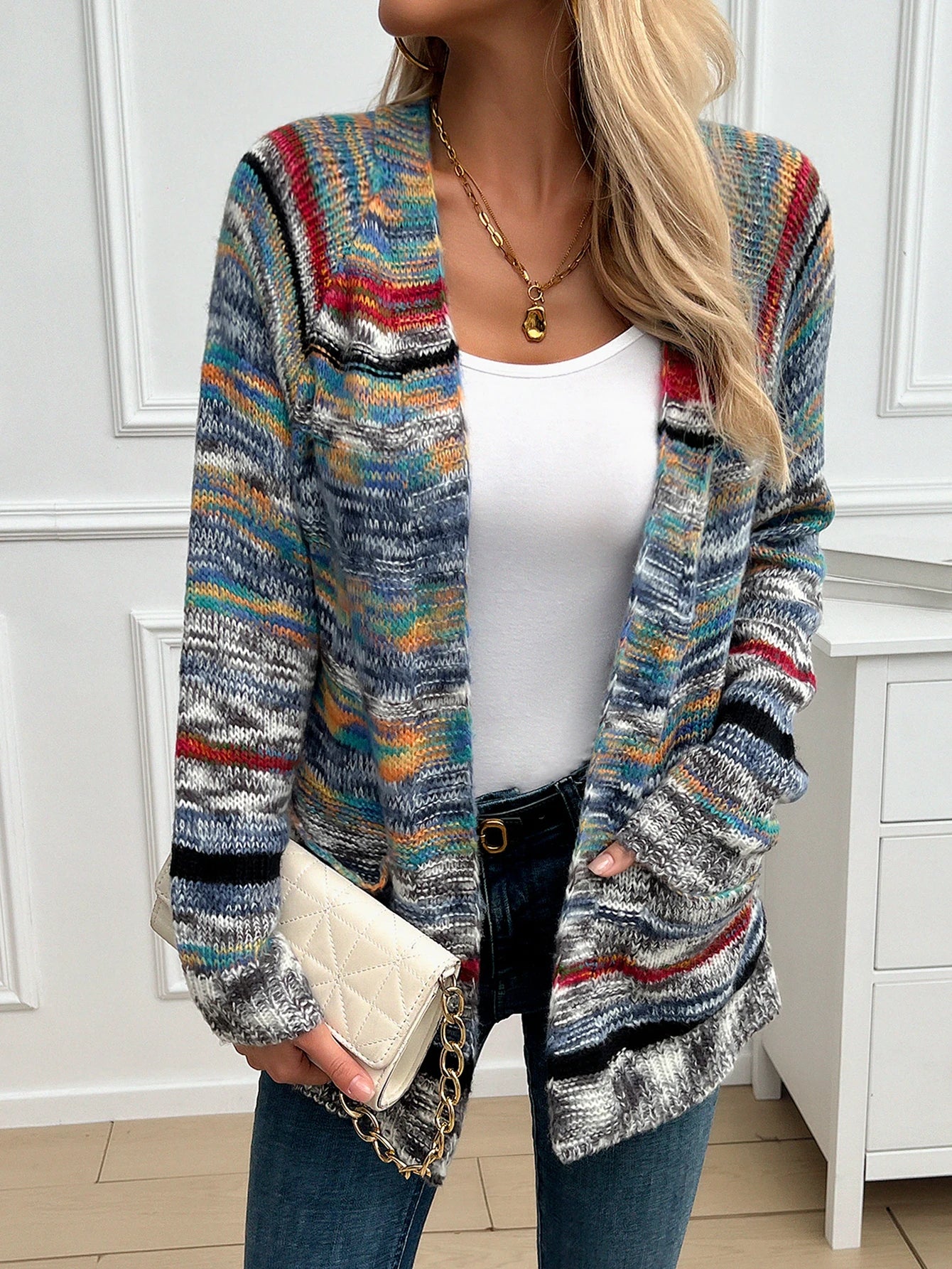 Vintage Rainbow Color Blocking Sweater