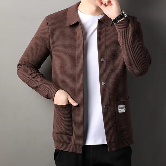 High End Casual Solid Color Knitted Coat