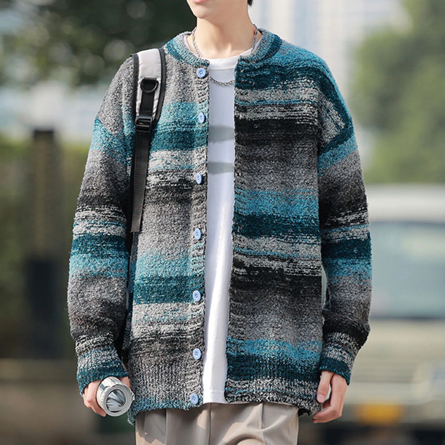 Autumn Men's Loose Fit Knitted Cardigan