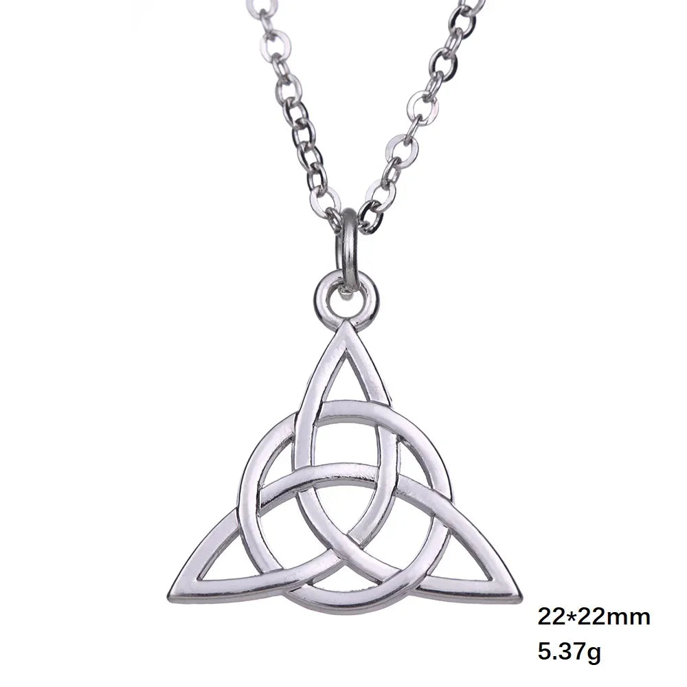 Viking Celtic Love Knot Geometric Pendant Necklace