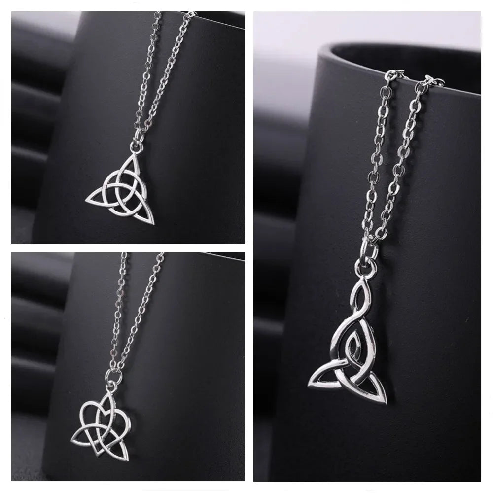 Viking Celtic Love Knot Geometric Pendant Necklace