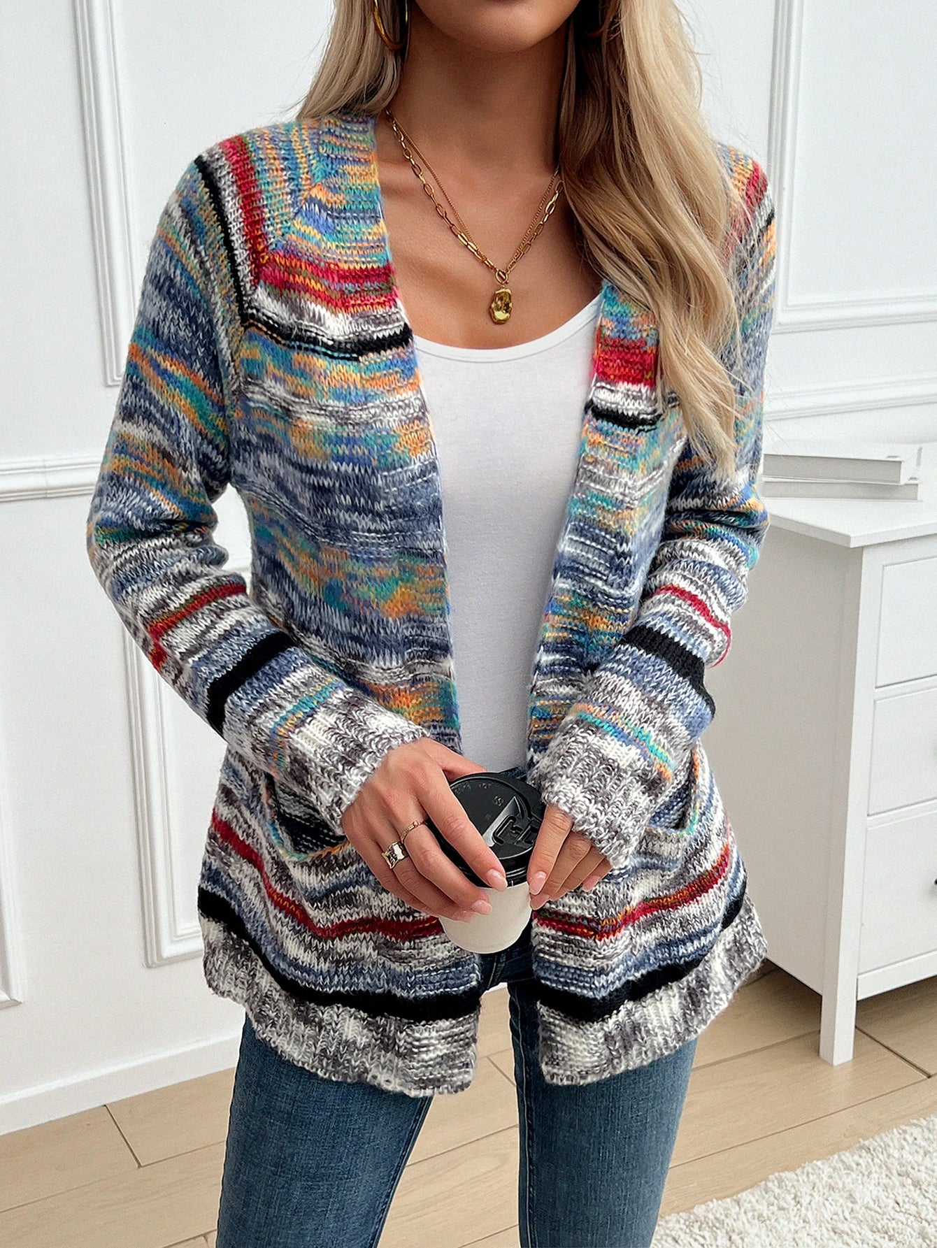 Vintage Rainbow Color Blocking Sweater